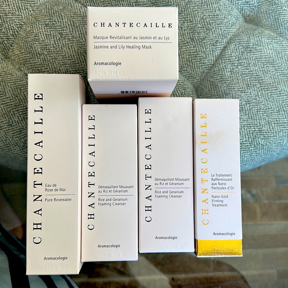 Pure Rosewater, RiceGeranium Cleanser, Jasmine Lily Healing Mask, Gold treatment